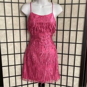 Lulu's Pink Sequin Mini Dress